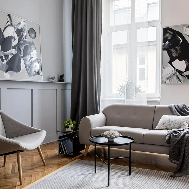 Moderne stue med sofa